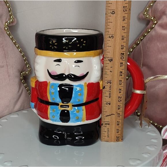 Holly‎ and Joy Red Nutcracker Soldier Figural Christmas Mug - Picture 8 of 10
